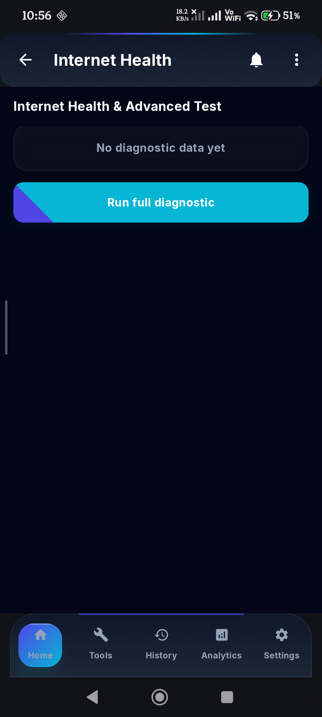 Network Copilot internet health test